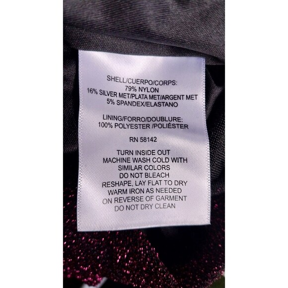 NWT Magenta Metallic Glitter Long Sleeve Sheath Dress Size 18 - Picture 10 of 10